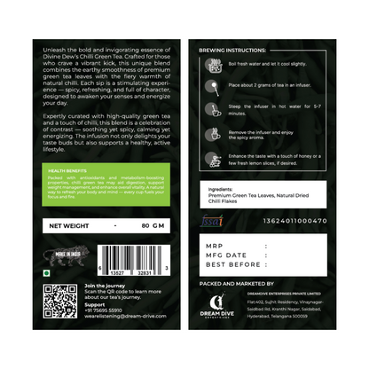 Green Chili Green Tea - 100Gm