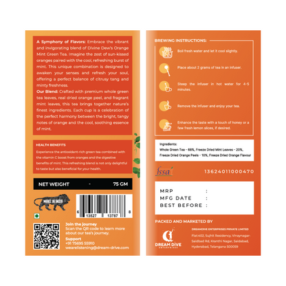 Orange Mint Green Tea- 75Gm